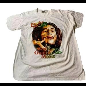 Bob Marley Double-Sided White Tee Graphics Sz XXL